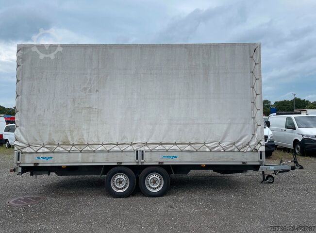 Open trailer with tarp WM MEYER HLC27 Pritsche Plane Tandemanhänger