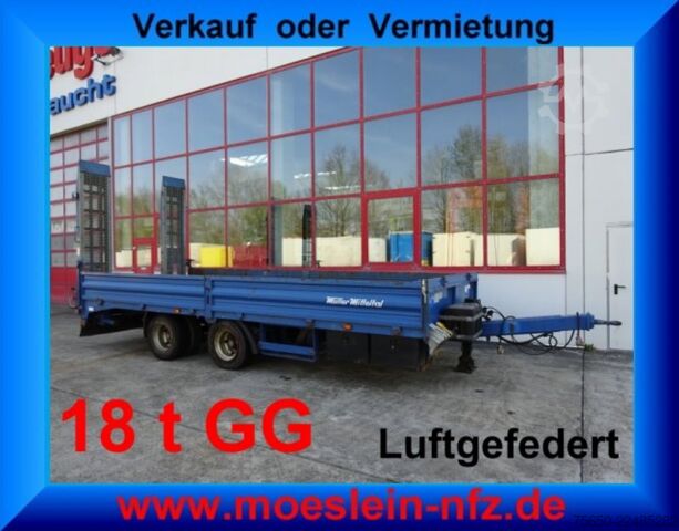 Low loader trailer Müller-Mitteltal ETUE-TA 18,0  18 t GG Tandemtieflader