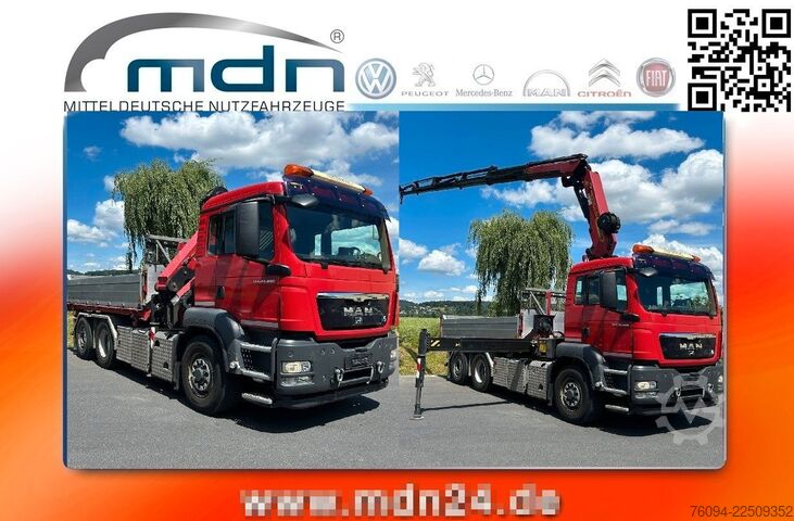 Tipper truck MAN TGS 28.480 6x4-4 ALLRAD KRAN 19m SEILWINDE Wechs