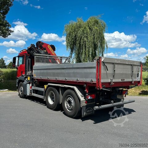 Tipper truck MAN TGS 28.480 6x4-4 ALLRAD KRAN 19m SEILWINDE Wechs
