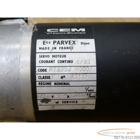 Control unit PARVEX RT230J R0001 Servomotor mit Mattke KEMA 2000 Getriebe K 29.45:1