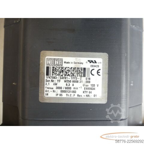 Control unit KUKA 1FK7083-5AF81-1YY3-Z S16 Servomotor SN: YFW250680831008