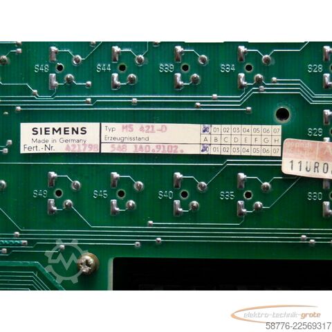 Komponente Siemens Bedientafel Sinumerik 8 MS421-D
