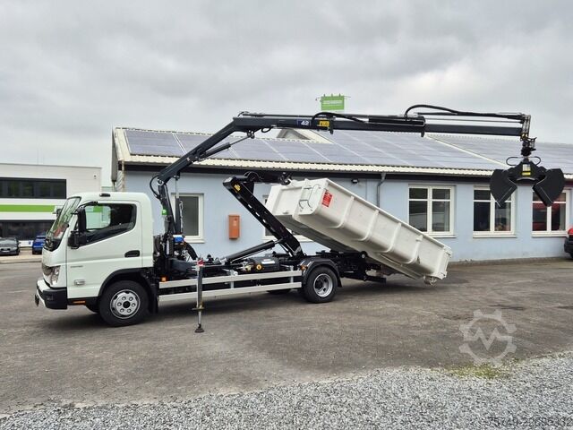 Telehoist load lugger van Fuso FUSO 9C18 City Abrollkipper + Ladekran m.Greifer