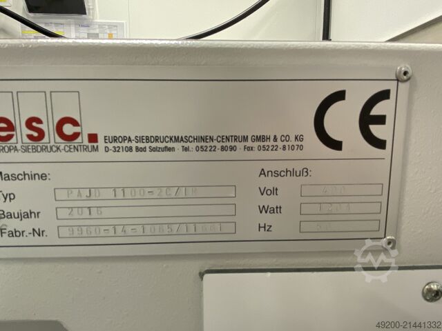 Siebdruckmaschine mit Trockner ESC PAJD 1100-2C/IR