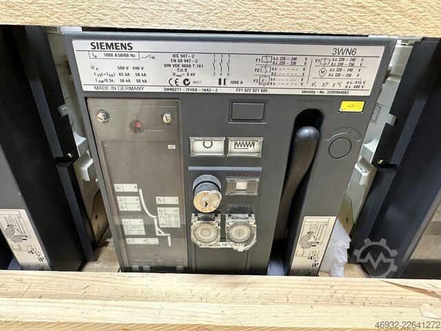 EINSCHUB-LUFTLEISTUNGSSCHALTER – 1.000 A Siemens 3WN6