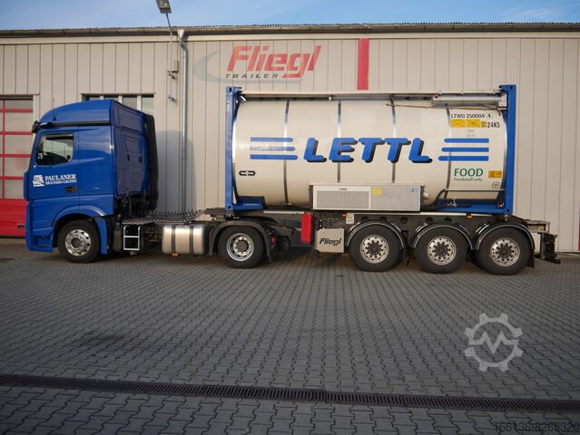 Semi-trailer containerchassis Fliegl SDS 380 für 20 Fuß light mit 725 mm Überhang