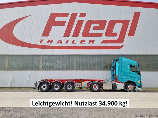 Semi-trailer containerchassis Fliegl SDS 380 für 20 Fuß light mit 725 mm Überhang