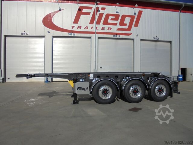 Semi-trailer containerchassis Fliegl SDS 380 für 20 Fuß light mit 725 mm Überhang