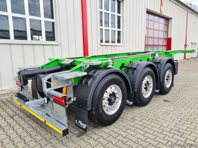 Semi-trailer containerchassis Fliegl SDS 380 für 20 Fuß light mit 725 mm Überhang