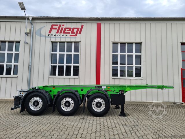 Semi-trailer containerchassis Fliegl SDS 380 für 20 Fuß light mit 725 mm Überhang