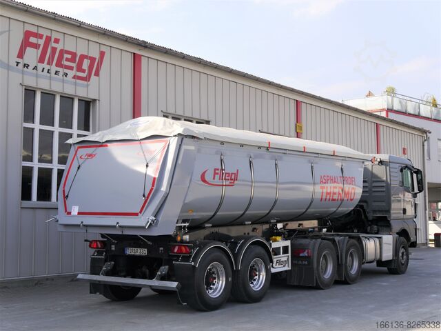 Semi-tipper trailer Fliegl 2 oder 3-Achs Thermokipper Asphaltprofi