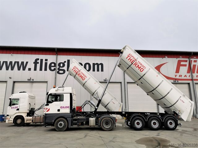 Semi-tipper trailer Fliegl 2 oder 3-Achs Thermokipper Asphaltprofi