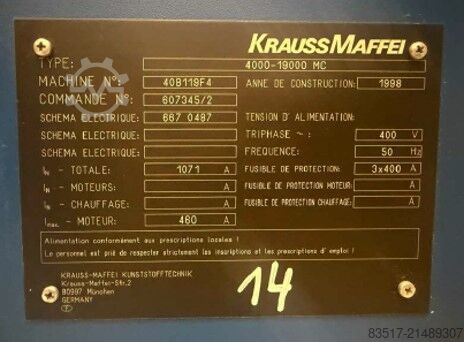 Spritzgießmaschine KraussMaffei KM 4000-19000 MC