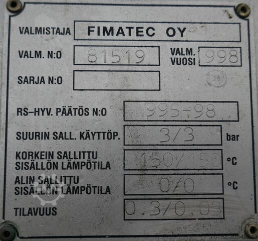 300 liter heatable/coolable pressure vessel made of V4A with disc agitator  9771