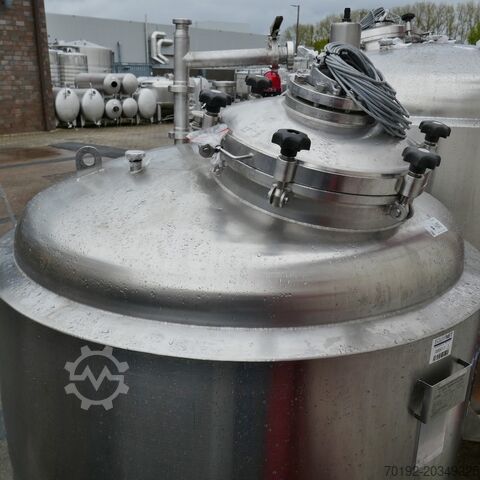 1410 liter heat-/coolable pressure vessel, Aisi 316 with propeller agitator Waldner 9587