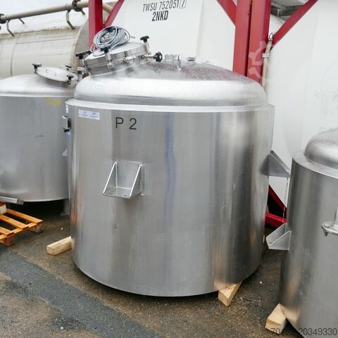 2900 liter heat-/coolable pressure vessel, Aisi 316 with propeller agitiator Waldner 9586