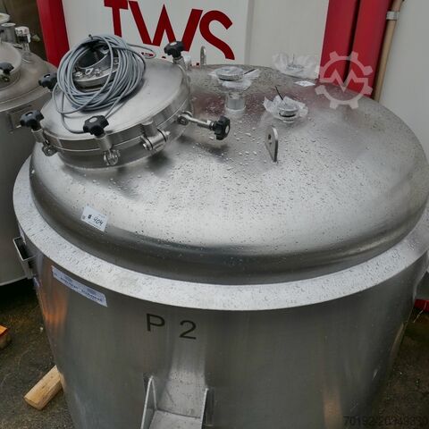 2900 liter heat-/coolable pressure vessel, Aisi 316 with propeller agitiator Waldner 9586