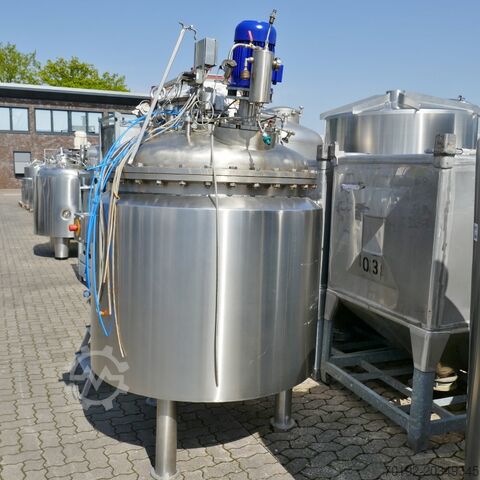 1100 Liter heat-/coolable pressure vessel, Aisi 316 with propeller agitator C.F. Boehringer & Soehne 9573