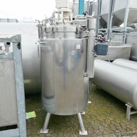 550-liter heatable/coolable pressure vessel made of V4A with beam agitator. Seitz 9571