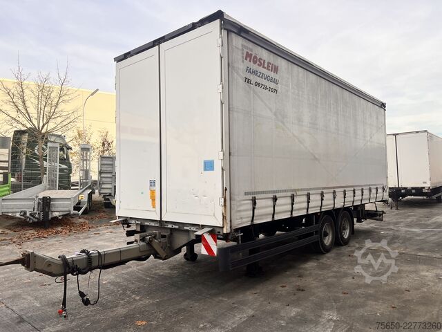 Open trailer with tarp Möslein TPW 105 D 7,30  Tandem- Schiebeplanenanhänger zum Durchladen