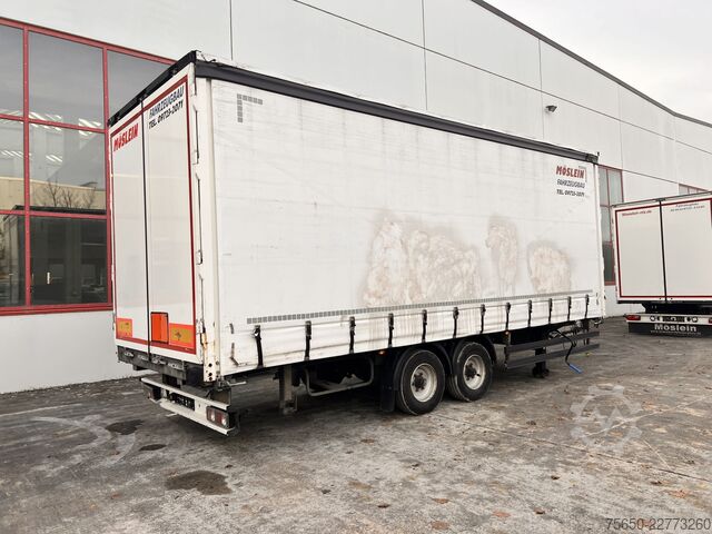 Open trailer with tarp Möslein TPW 105 D 7,30  Tandem- Schiebeplanenanhänger zum Durchladen