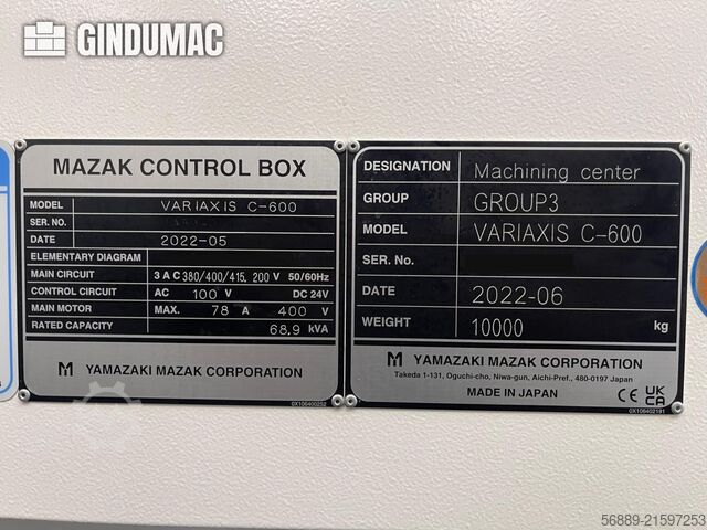 Mazak VARIAXIS C 600 Mazak VARIAXIS C 600