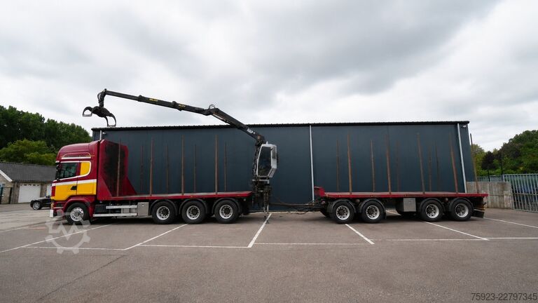 Kranwagen Scania R 580 V8 8X4 LOGTRANSPORT COMBI WITH KESLA 2112...