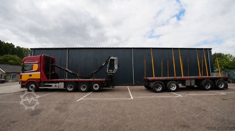 Kranwagen Scania R 580 V8 8X4 LOGTRANSPORT COMBI WITH KESLA 2112...