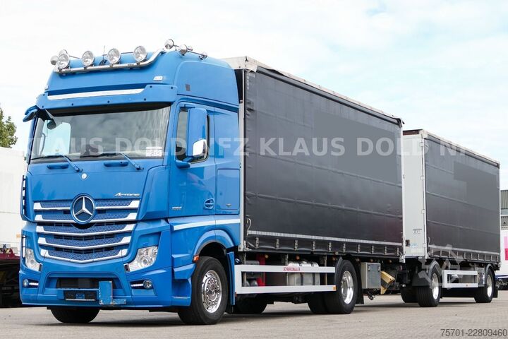 Flatbed truck with tarp MERCEDES-BENZ Actros 1863 Komplettzug Durchladesystem