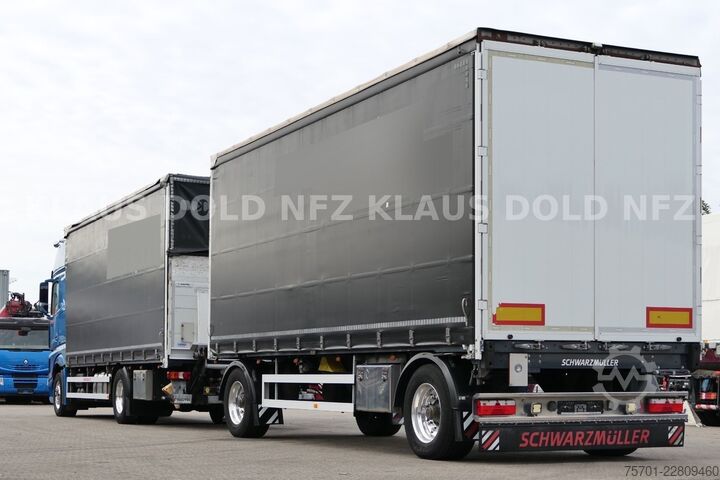 Flatbed truck with tarp MERCEDES-BENZ Actros 1863 Komplettzug Durchladesystem