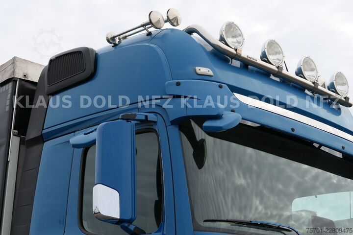 Flatbed truck with tarp MERCEDES-BENZ Actros 1863 Pritsche Plane Retarder LBW Euro 6