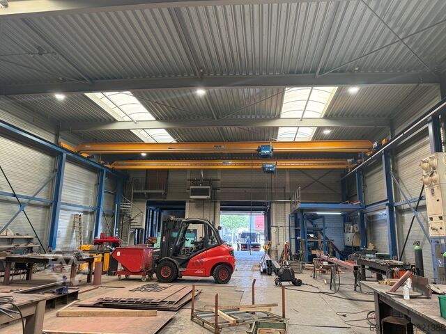 Inkl. Stahlkonstruktion + 2x Auflageboden Abus 2x Overhead crane 16.240 mm / 5 ton