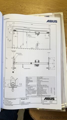 Inkl. Stahlkonstruktion + 2x Auflageboden Abus 2x Overhead crane 16.240 mm / 5 ton
