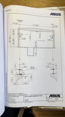 Inkl. Stahlkonstruktion + 2x Auflageboden Abus 2x Overhead crane 16.240 mm / 5 ton