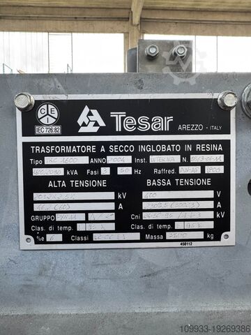 Cast epoxy resin transformer TESAR Itálie 1600kVA 20/0,4kV