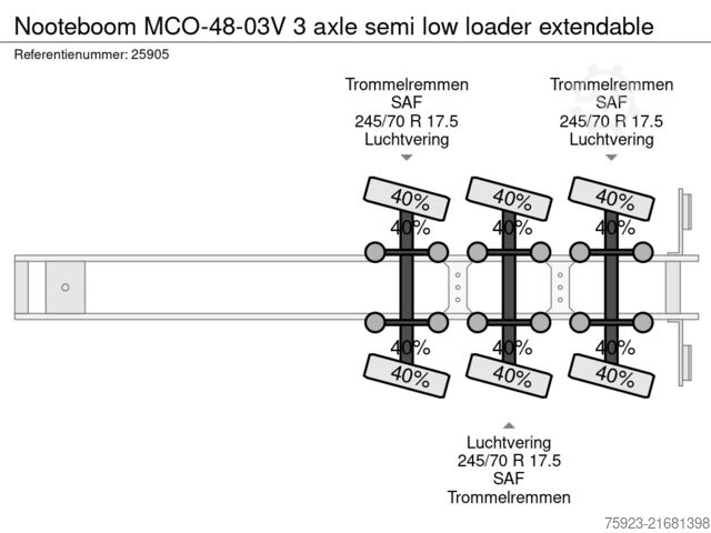 Semi-Tieflader Nooteboom MCO-48-03V 3 axle semi low loader extendable