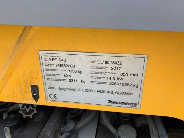 Electric 4-wheel forklift Jungheinrich EFGS40