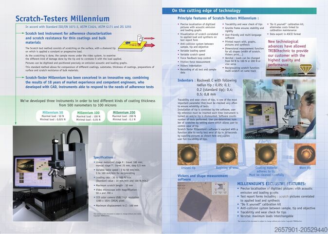 Tribo technic Kratztester Millennium Tribo technic Scratch-Testers Millennium 200