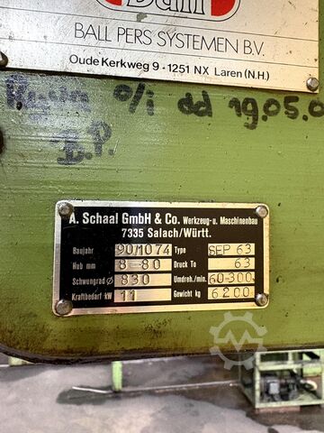 Automatic punching machine SCHAAL SEP 63