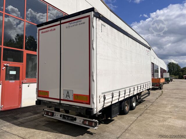 Open trailer with tarp Möslein TPW 105 D Schwebheim  Tandemplanenanhänger durchladbar