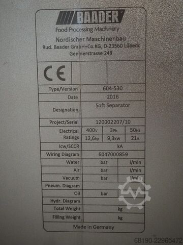 Meat processing machine Baader 604-530