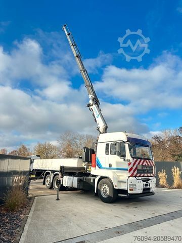 Flatbed truck MAN TGA 26.400 6x2 Wechselpr. KRAN 25m Seilwinde