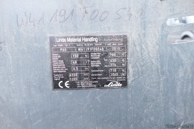Sonstige linde P 60 Z Schlepper Batterie 10/2020 3-Rad