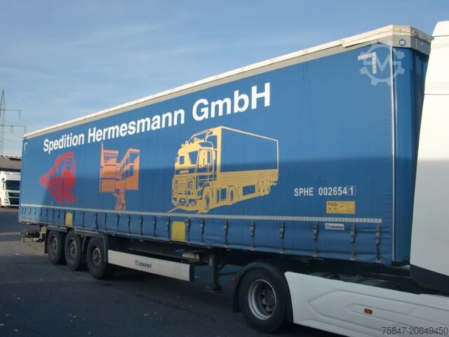 Semi-trailer with flatbed & tarpaulin Krone SDP 27 Coil 8.600 bahnverladbar