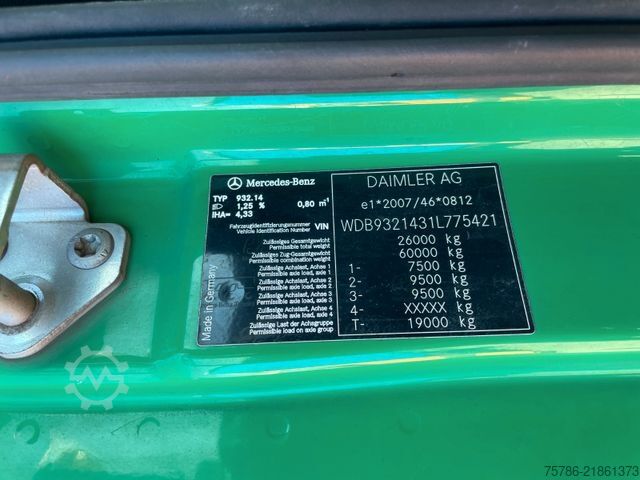 Roll-off tipper truck MERCEDES-BENZ Actros 2641 BB / MP3/ Hyva 20.51 Abroller/ AC