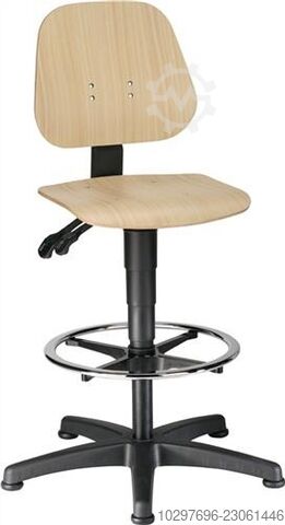 Unitec industrial swivel chair with floor glides and foot ring - 1 unit BIMOS 