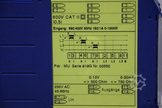 Messumformer Müller Ziegler Pdr-MU 690/400V