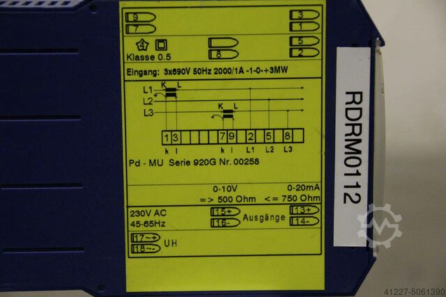 Messumformer Müller Ziegler Pd-MU 3x690V