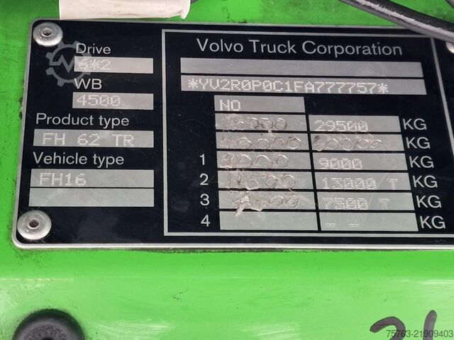 Hakenarmsystem Volvo FH 16.750 Globetrotter XL 6x2 - 20T Multilift H...